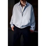 已出货niuniu松弛蓝白条纹夹克翻领衬衫领夹克衫外套男JKK27p70，女装衬衫，电商D256-2(原A064-2)