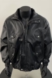 欧美街头潮流宽松机车服皮衣帅气高级飞行员PU皮夹克外套PJ03P70，男装皮衣，电商D256-2(原A064-2)