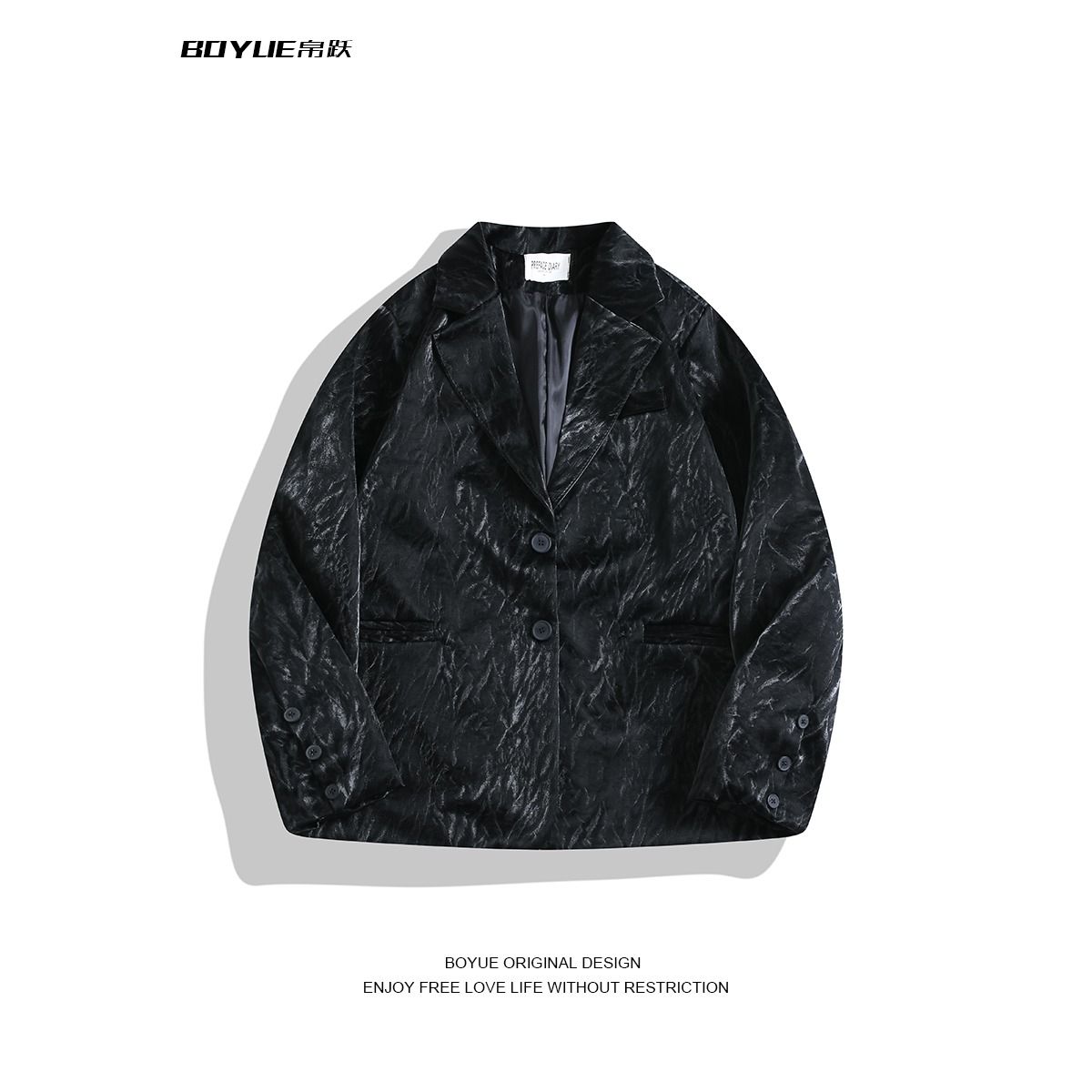 新中式肌理高级感皮衣外套机车雅痞男帅气飞行员西装夹克NB171P95，男装夹克，电商D256-2(原A064-2)