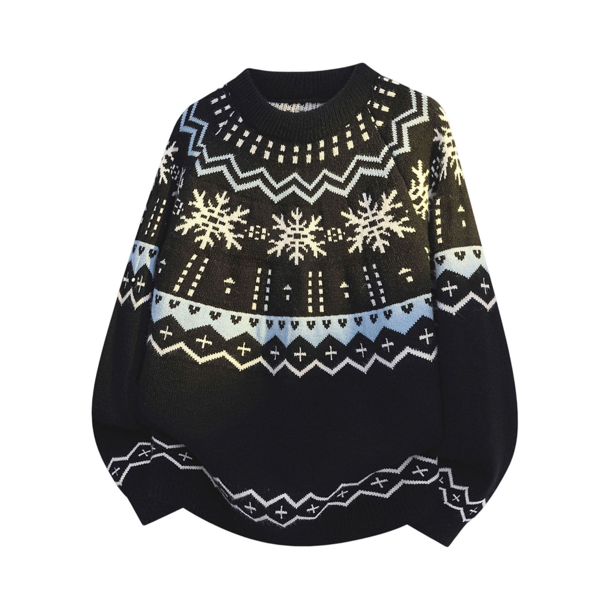 复古重磅费尔岛提花圆领针织衫男女宽松情侣休闲打底毛衣NB352p55，男装T恤，电商D256-2(原A064-2)