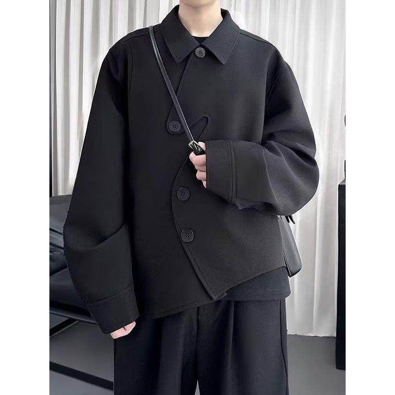 SS设计师高级感原创不规则纽扣异型潮流休闲夹克外套j81p75,男装夹克,电商D256-2(原A064-2)