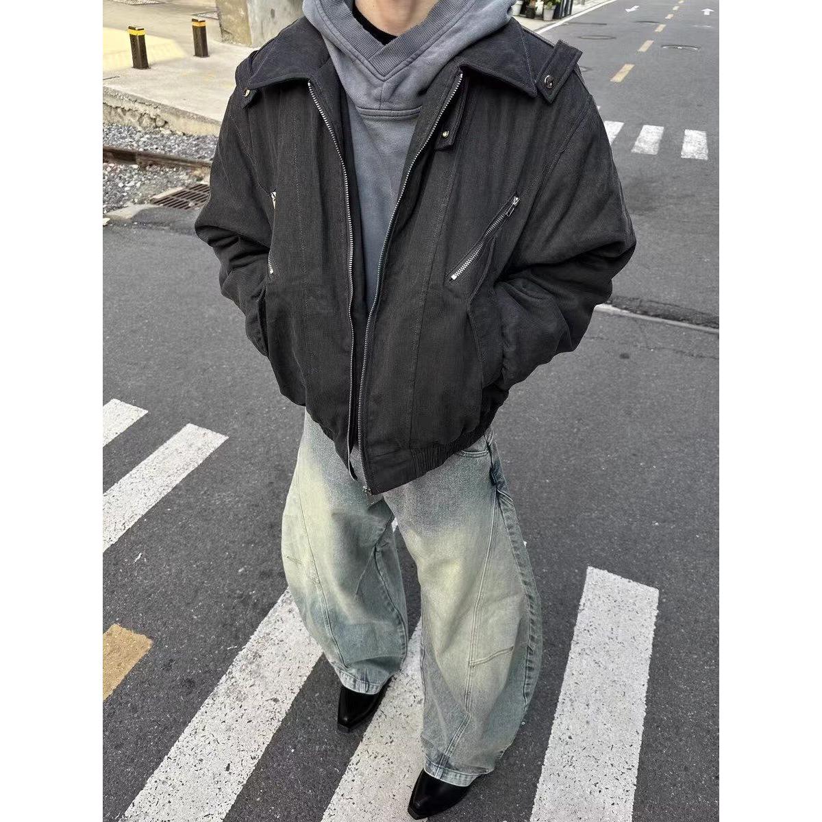 痞帅外套男ins高街潮牌港风日系原宿风韩版潮流宽松夹克J35P95,男装夹克,电商D256-2(原A064-2)