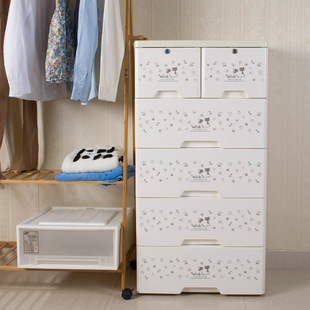 家用ABS加厚面板抽屉式 储物柜收纳柜儿童衣柜餐边柜玩具收纳箱