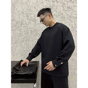 特大码300斤男装潮牌轻奢小香扣长袖春季内搭t恤高级感打底衫上衣