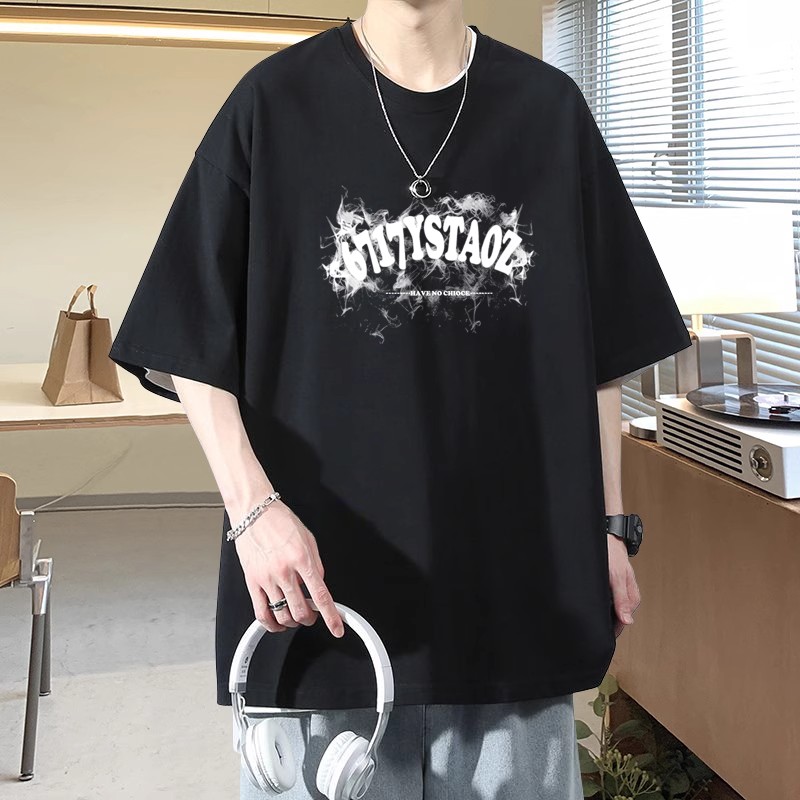 男夏季宽松简约潮流痞帅上衣