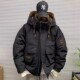 大码 派克服连帽棉服男宽松加厚保暖多口袋黑色棉衣外套 300斤工装