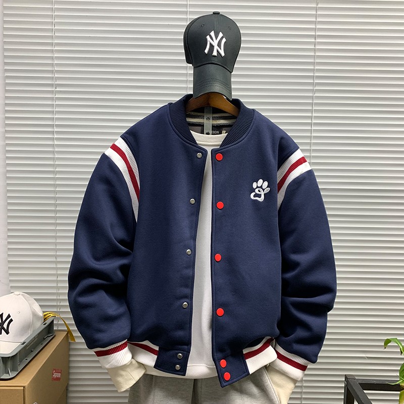 韩版加大码300斤男款棒球服夹克春秋季休闲宽松运动学院风外套潮