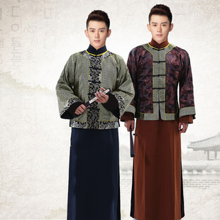 清朝民国老爷衣服古装长袍马褂男装少爷百姓富人地主商人演出服装