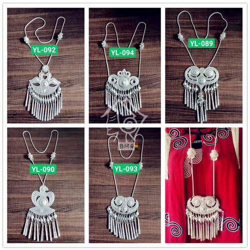 凉山彝族镀银挂件长款女装项链