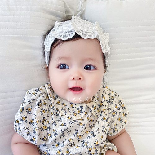 婴儿发带新款蕾丝公主头饰新生儿