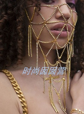 欧美水钻面具ins拍摄合金头饰