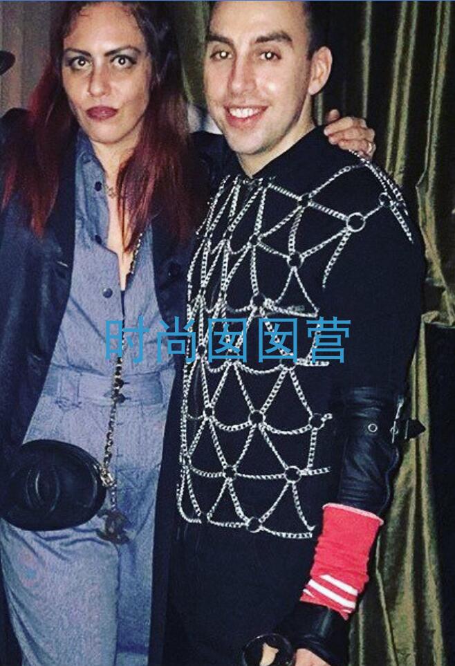 欧美多层合金饰品写真身体链