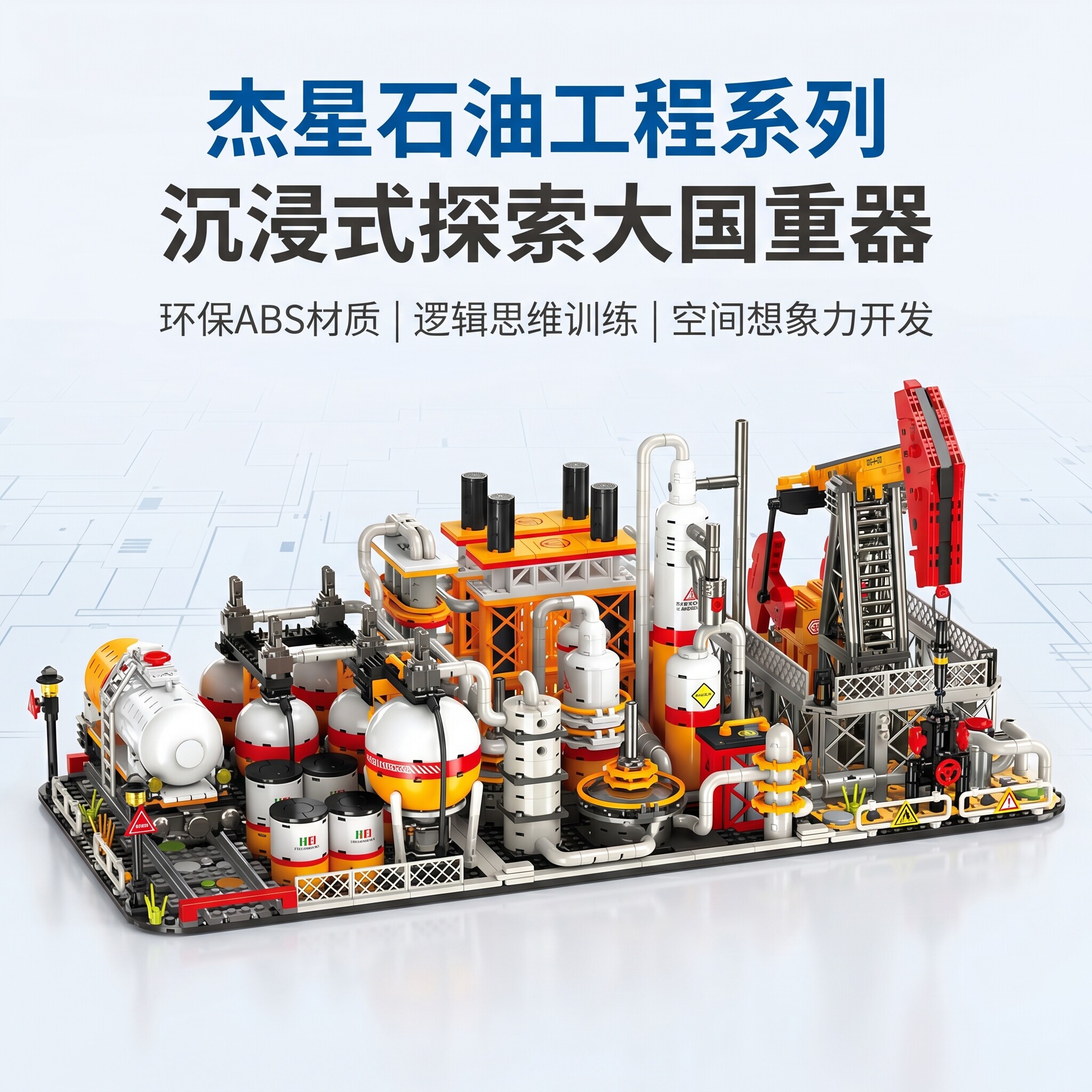 新款杰星工业系列适用乐高石油工厂拼装男孩益智积木模型玩具礼物