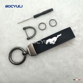 适用于福特野马汽车翻毛皮钥匙扣创意个性 车标防丢金属钥匙链挂件