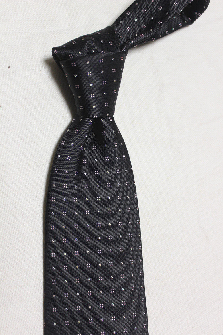 外贸纯原桑蚕丝提花手打领带真丝色织碎花绅士男正装9cm