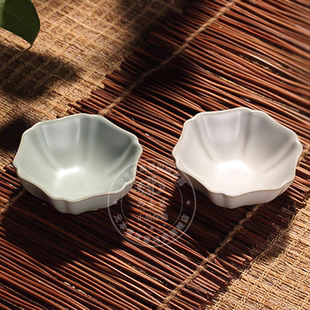 元本道汝窑开片可养六瓣杯 汝瓷花瓣杯 陶瓷功夫茶杯主人杯60ml
