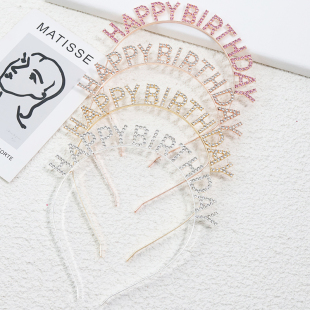 生日头饰女孩水钻发箍皇冠装 饰成人儿童氛围感场景布置拍照道具