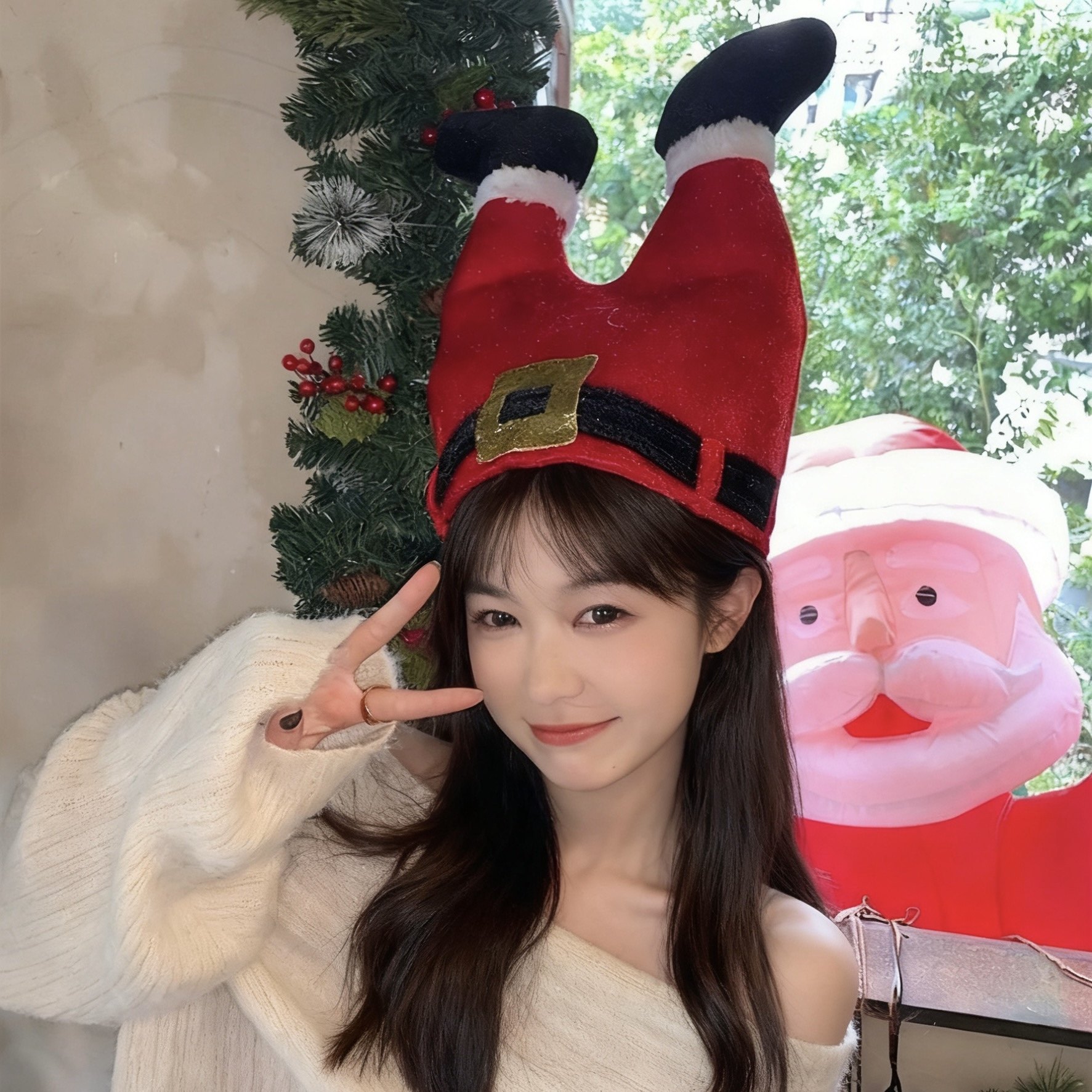 ins圣诞帽倒立圣诞老人腿搞怪头饰拍照道具派对装饰氛围场景布置,节庆用品/礼品,圣诞帽,淘宝优惠券,粉丝福利购,淘宝优惠卷