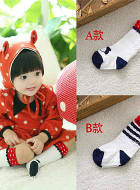 T1281 韩版男女童波浪纹波点中筒袜棉质舒适中筒袜可爱宝宝袜子