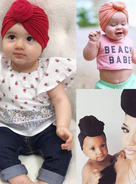 T1654 韩版包子头亲子帽儿童帽子春秋帽子宝宝帽幼儿帽婴儿包头帽