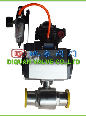 Q681F-16P气动卡箍球阀 卫生级快装不锈钢阀体 二通 GT双作用