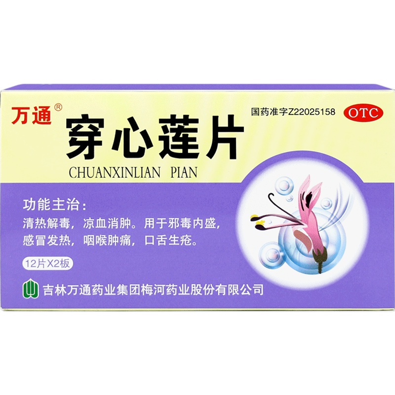万通 穿心莲片 24片 清热解毒感冒发热咽喉肿痛口舌生疮