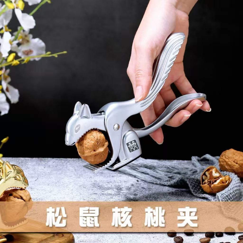 德国DOUBLEDELI松鼠造型核桃夹锌合金坚果夹核桃钳胡桃坚果破壳器