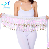 新款 亮片肚皮舞腰链印度舞臀巾练功腰巾初学者腰带铜锣表演出腰封