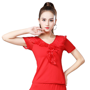 新品摩登舞服装舞衣国标舞广场舞交谊舞华尔兹跳舞上衣女式