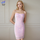 亮片吊带舞裙欧美性感修身 包臀连衣裙舞会舞蹈裙聚会礼服裙表演服