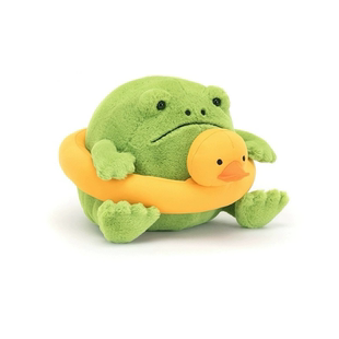 英国jellycat橡胶泳圈里奇雨蛙毛绒玩具青蛙玩偶公仔娃娃生日礼物