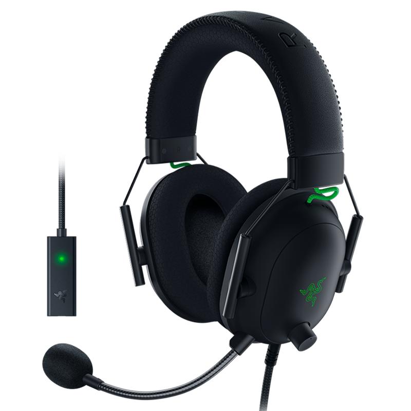 Razer雷蛇旋风黑鲨V2USB声卡头戴式有线USB降噪立体环绕游戏耳机