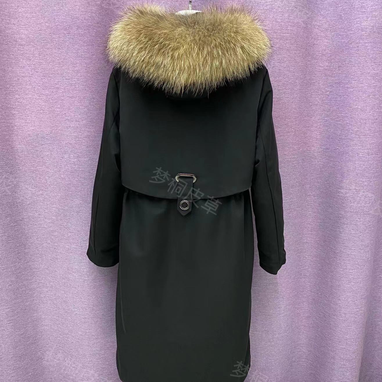 派克服女可拆卸兔毛內(nèi)膽長款修身顯瘦皮毛一體冬季保暖皮草外套
