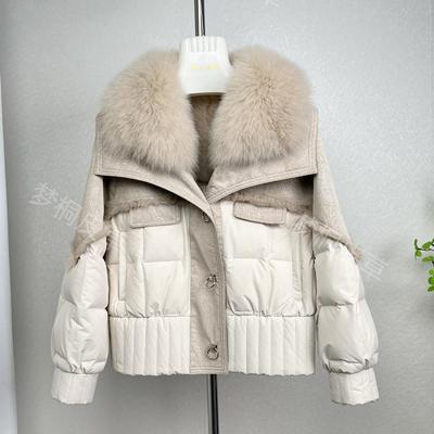 2024冬新款皮毛一体羽绒服时尚