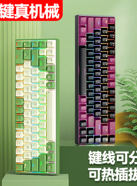 机械键盘鼠标68键配列热插拔有线电竞游戏青茶轴小便携笔记本电脑