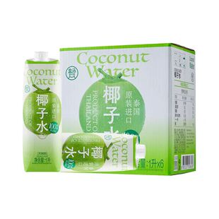 盒马 泰国进口100%椰子水1L*6瓶天然果汁补水电解质健康饮料整箱