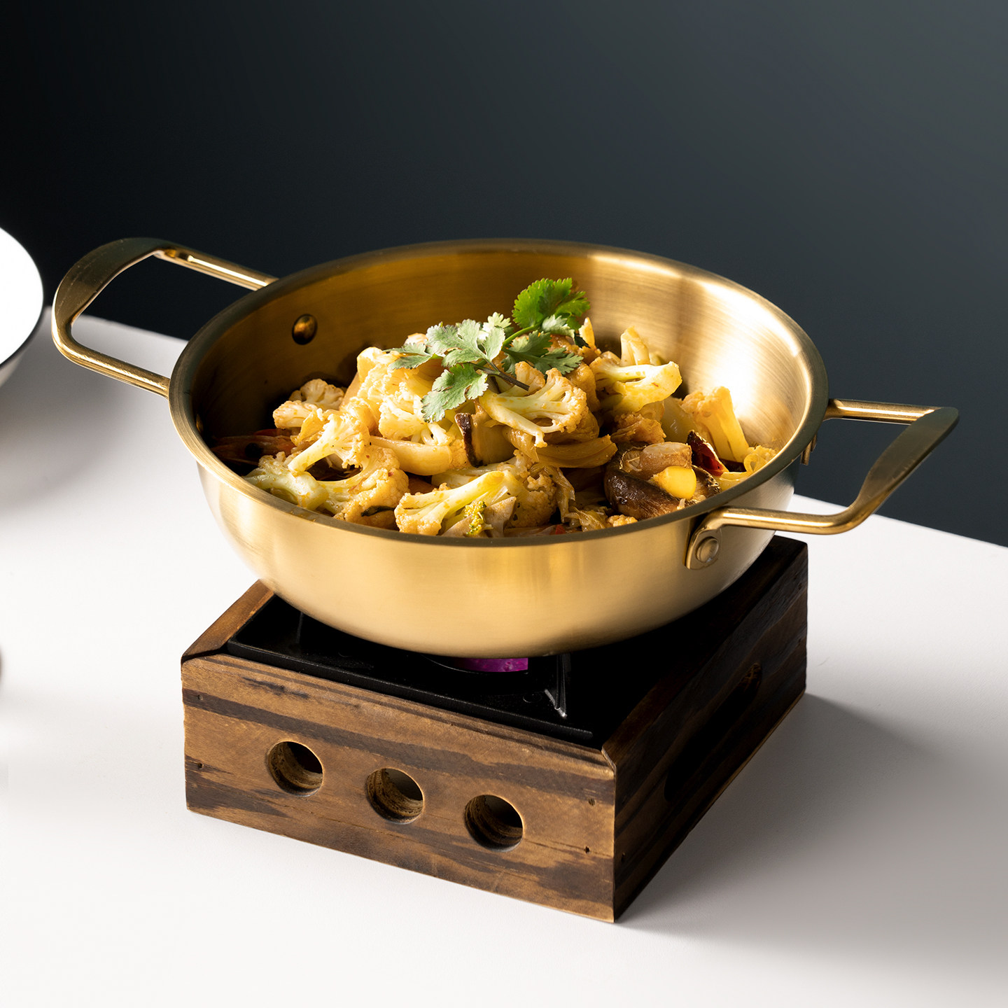 onlycook家用不锈钢酒精炉小火锅干锅锅具平底拉面锅双耳单人锅仔