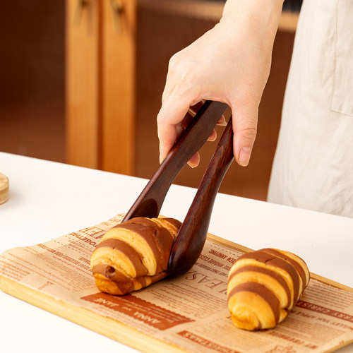 onlycook天然榉木食物夹防烫防滑