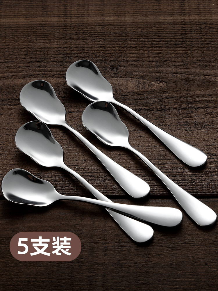 5 stainless steel dessert spoons Creative ice cream yogurt spoons Ice cream spoons Cute little spoons Pudding spoons Cake spoons