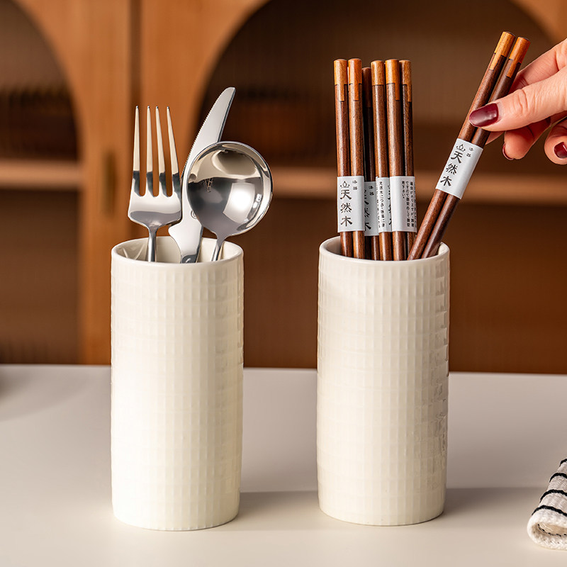 onlycook复古浮雕筷子餐具收纳筒