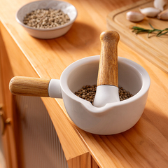 onlycook陶瓷捣蒜器手动蒜泥器家用老式蒜臼子中药研磨碗擂钵石臼