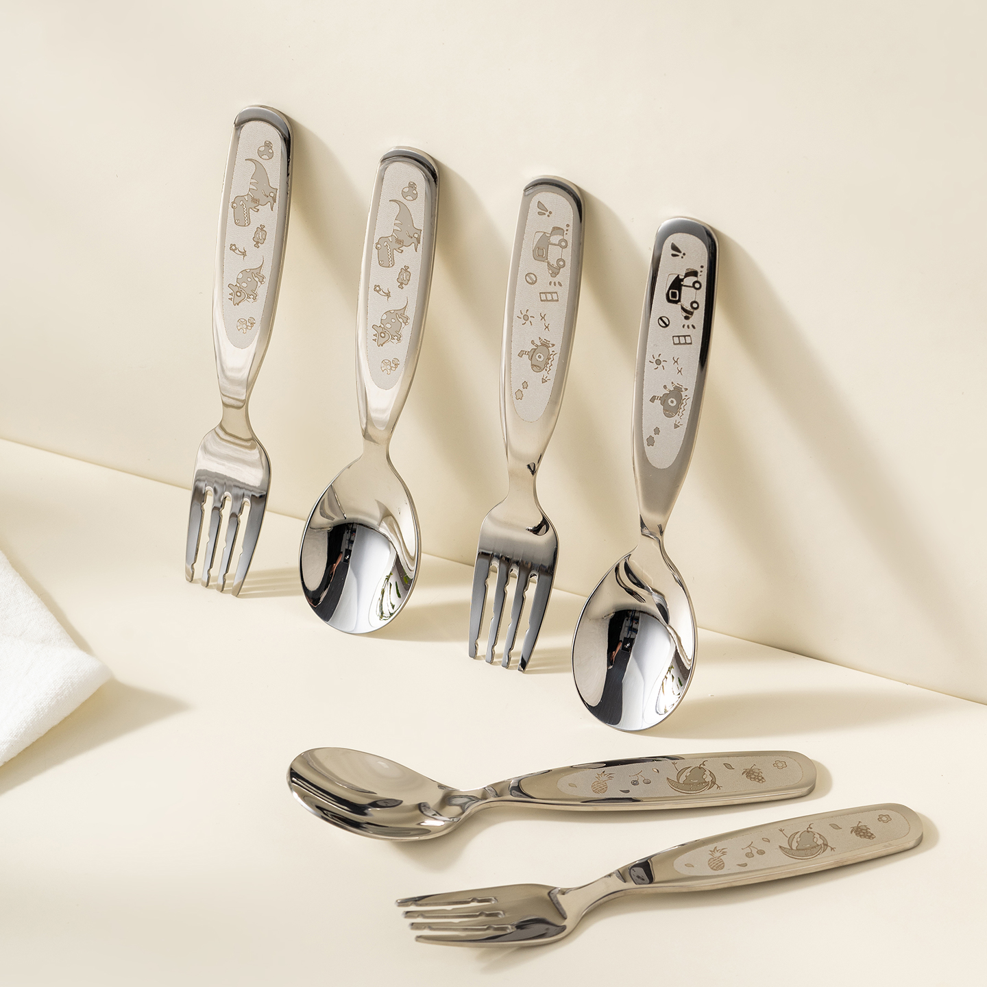 onlycook儿童宝宝专用叉勺不伤嘴