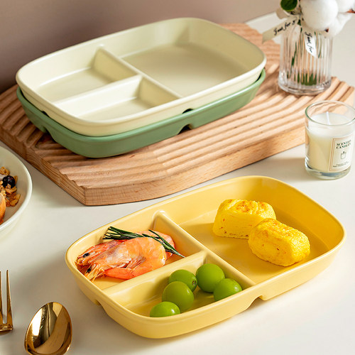 onlycook儿童分格餐盘陶瓷早餐盘