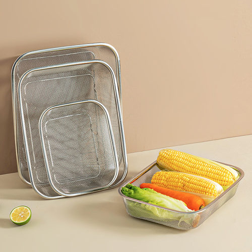 onlycook长方形不锈钢沥水篮淘米