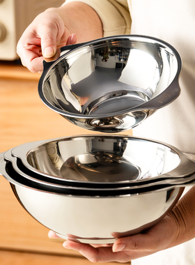 onlycook双耳汤碗食品级304不锈钢汤盆大容量面碗大饭盆酸菜鱼盆