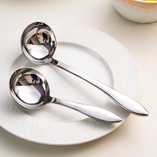 onlycook加厚316L不锈钢汤勺短柄大头勺子汤匙嗦粉勺盛粥勺火锅勺