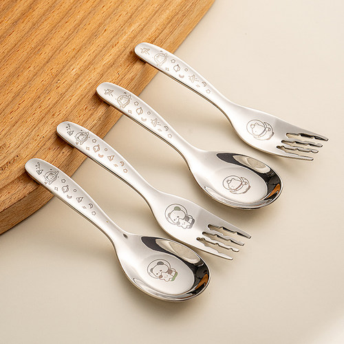 onlycook316钢儿童卡通勺子叉子