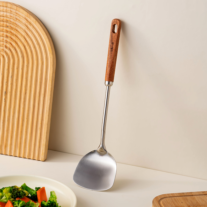 onlycook乌檀木316L不锈钢小锅铲