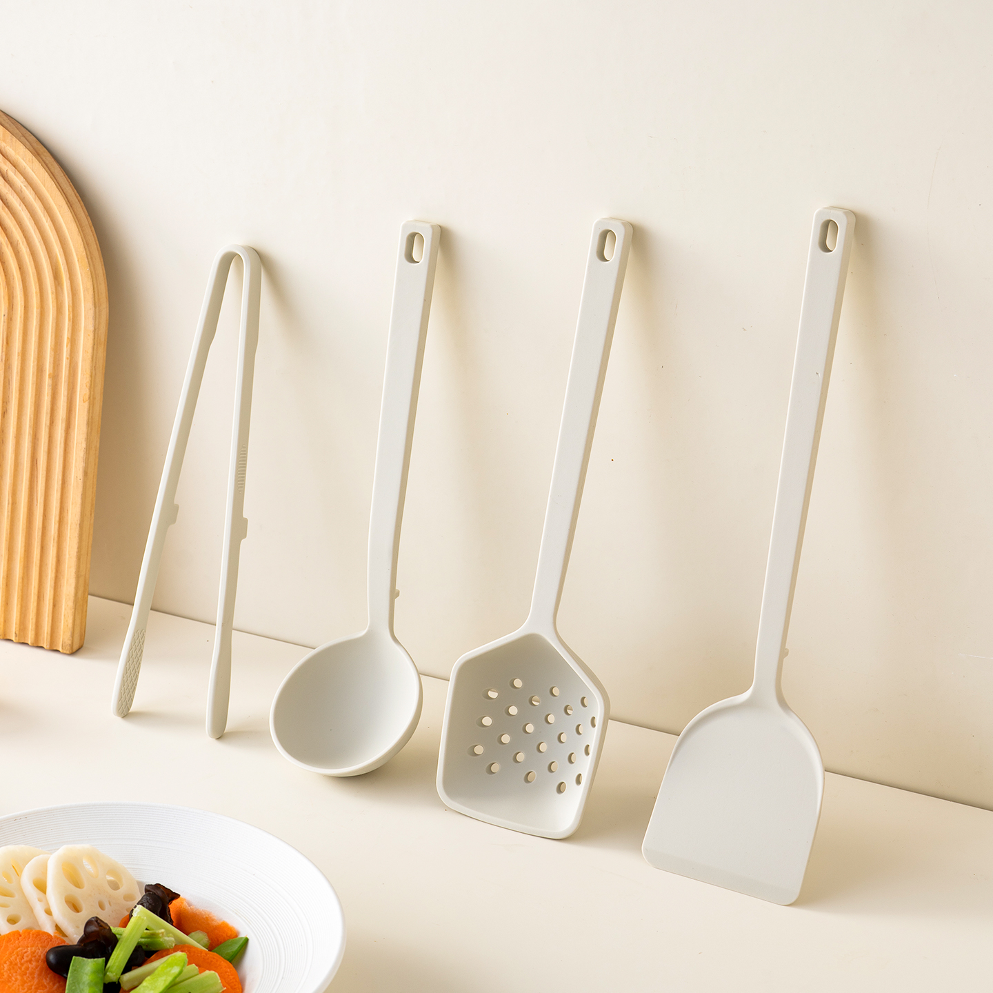 onlycook硅胶锅铲汤勺漏勺厨房炒菜铲子勺子不粘锅专用厨具套装