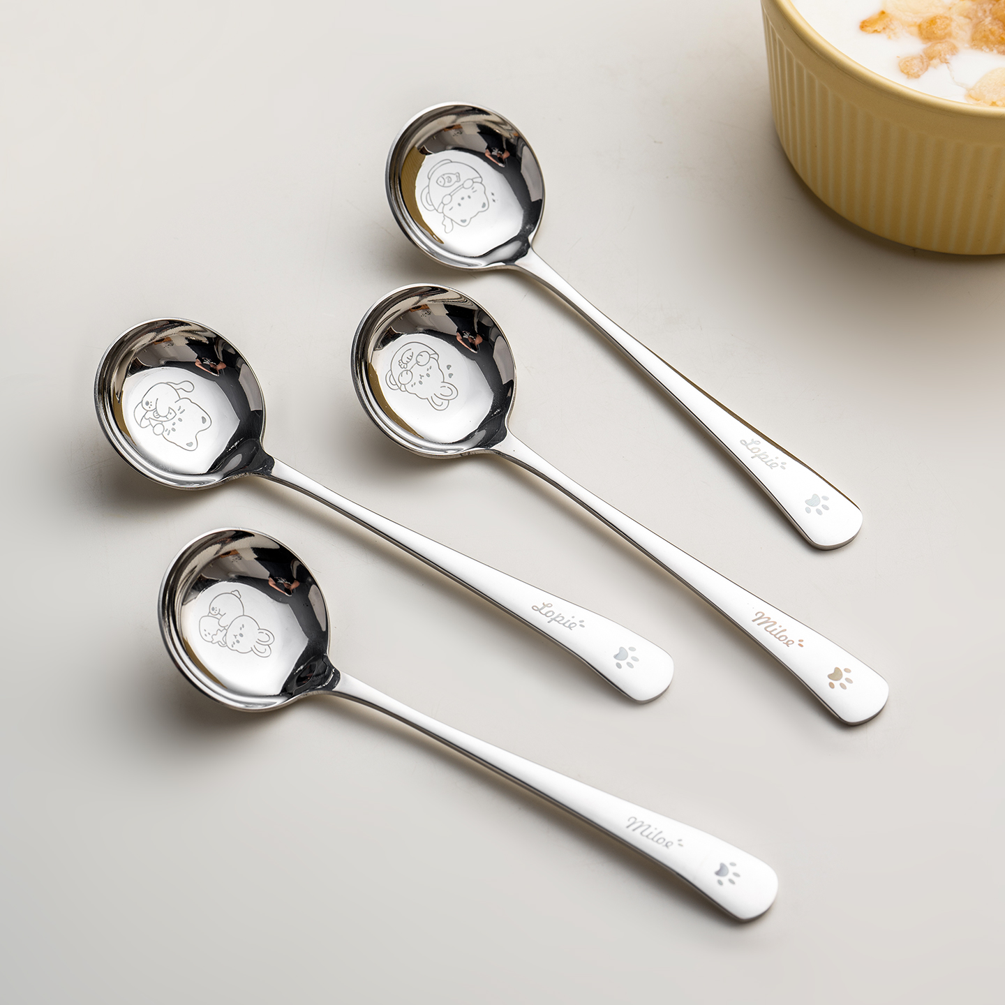 onlycook卡通勺子316钢圆头餐勺